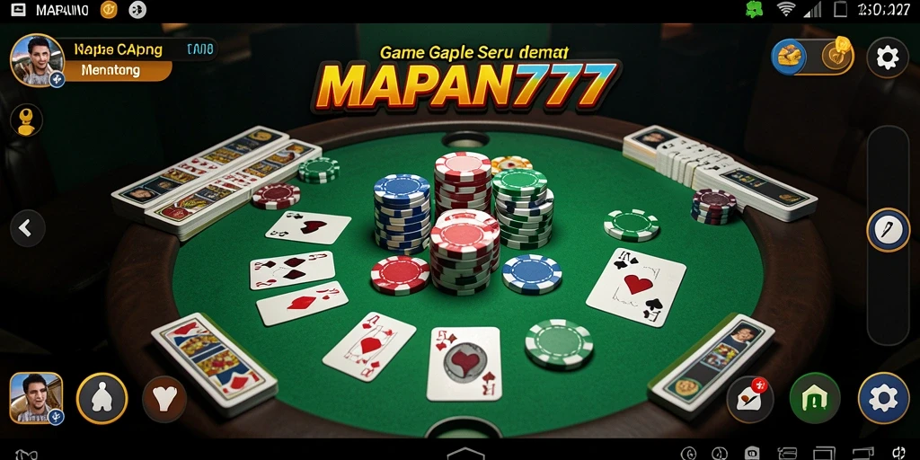 Tampilan gameplay MAPAN777 yang mengasyikkan dan penuh strategi Gaple.