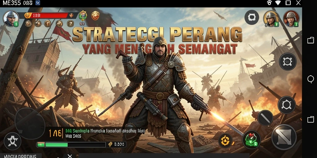 Screenshot gameplay ME355 menampilkan pertempuran dan strategi mendebarkan.