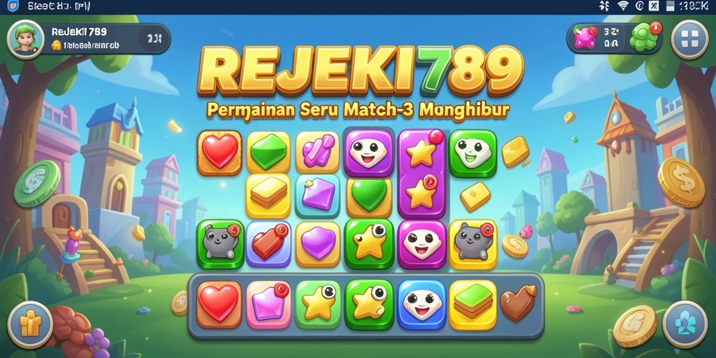 Tampilan menarik dari gameplay REJEKI789 dengan elemen Match-3.