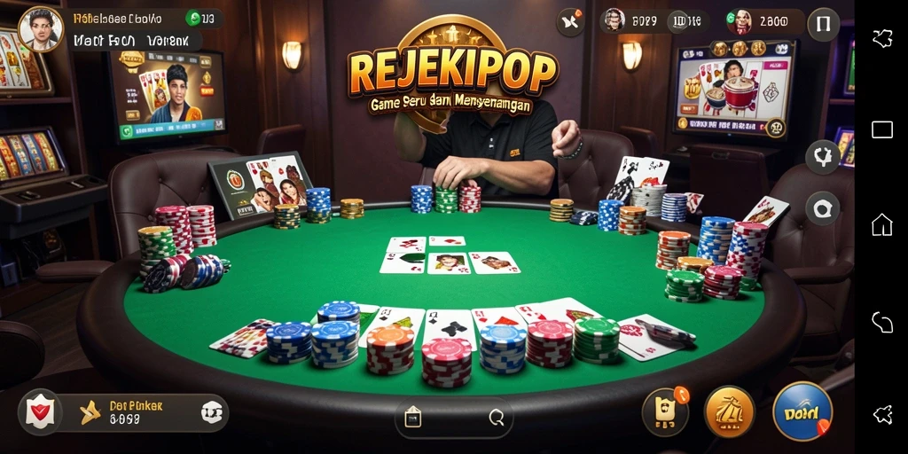 Gameplay seru REJEKIPOP dengan tampilan kartu yang menawan.