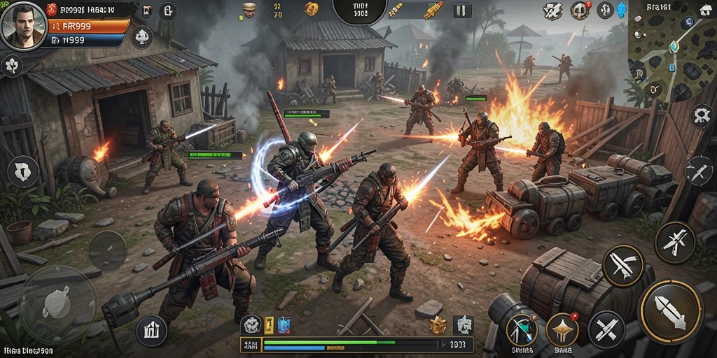 Screenshot gameplay <strong>RR999</strong> menampilkan aksi taktis yang mendebarkan.