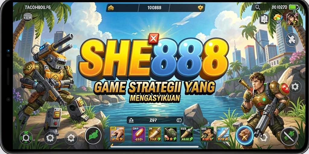 Screenshot gameplay SHE888 menampilkan pertempuran epik dalam dunia SLG.