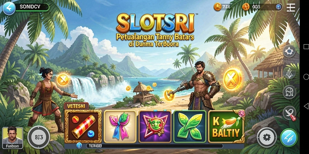 Screenshot gameplay SLOTSRI menampilkan petualangan dalam dunia terbuka.