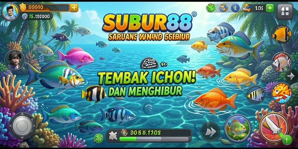 Tampilan gameplay SUBUR88 yang menegangkan saat membidik ikan.