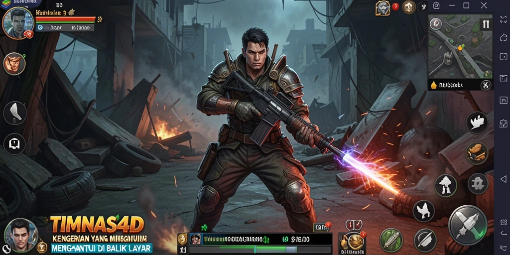 Screenshot gameplay TIMNAS4D menampilkan suasana horor yang mencekam.
