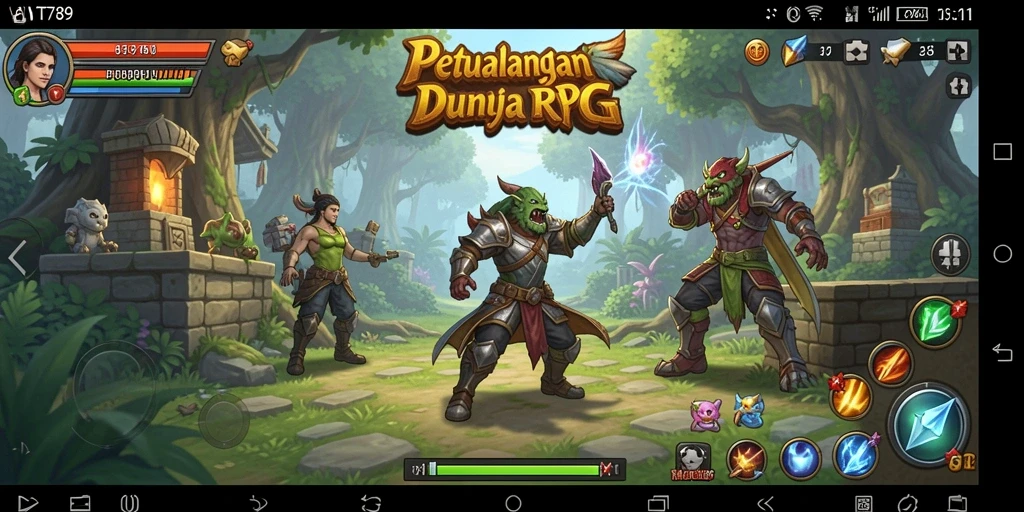 Tampilan utama gameplay VT789 yang penuh aksi dan strategi RPG.