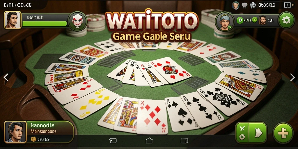 Screenshot gameplay seru dari WATITOTO, menampilkan pemain yang bersaing dalam Gaple.